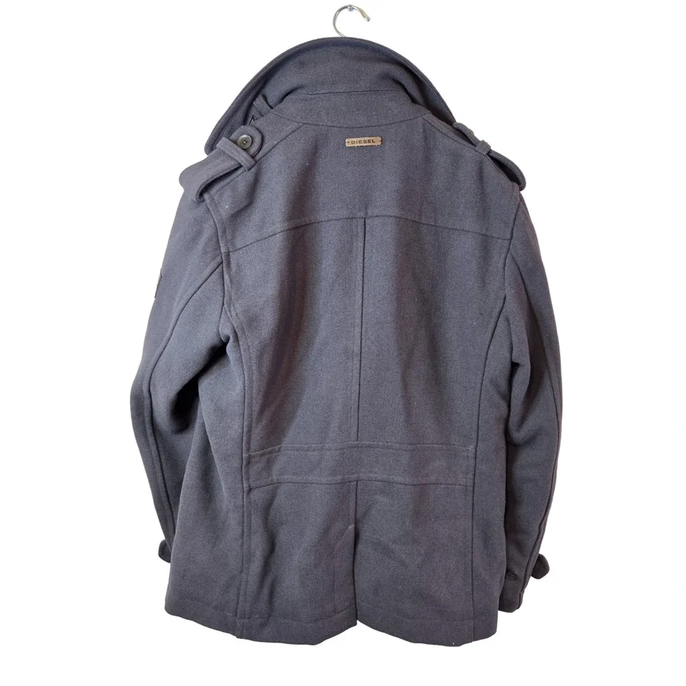Diesel Only The Brave Gray Double Breasted Outdoor Men's Pea Coat Size 2XL